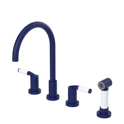 Rubinet Widespread Kitchen Set with Hand Spray Midnight Blue