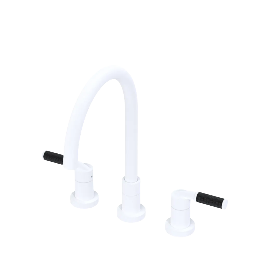 Rubinet Widespread Kitchen Set Matt White