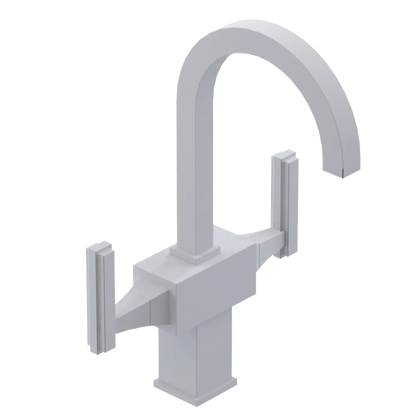 Rubinet Single Hole Dual Handle Lav. Set. (less drain) Matt White