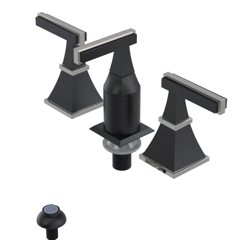 Rubinet Bidet Fitting with Spray, Diverter, and Vacum Breaker (Less Drain) Matt Black