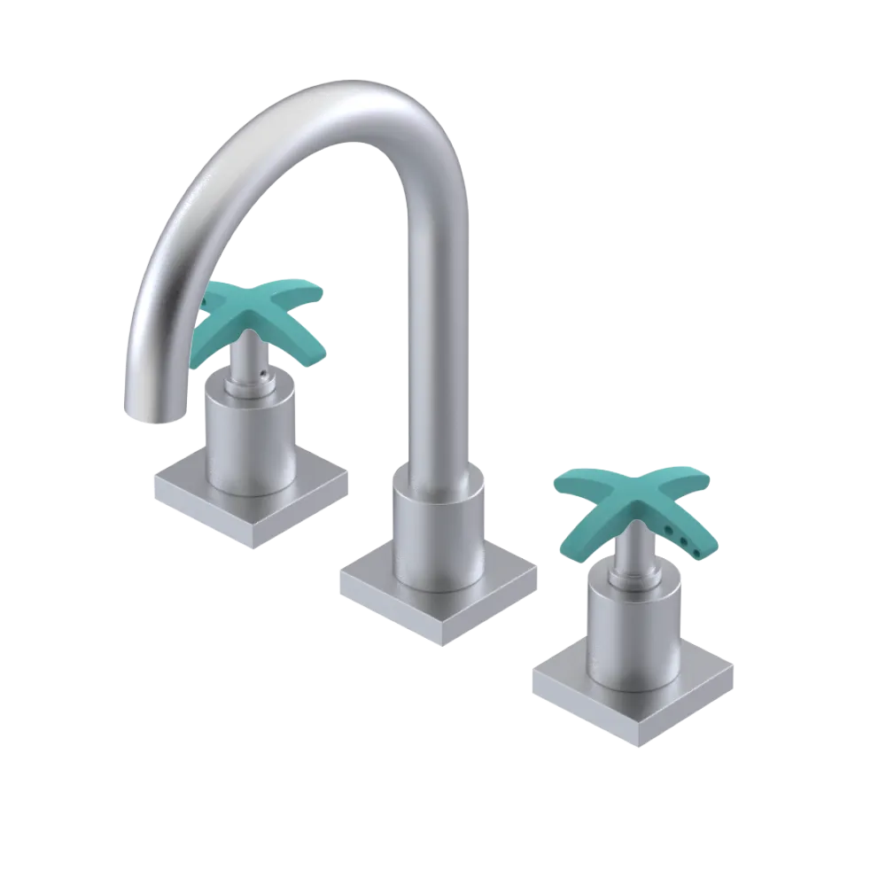 Rubinet Widespread Lav. Set. (less drain) Satin Chrome
