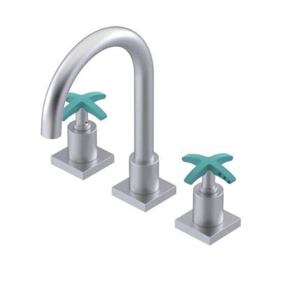 Rubinet Widespread Lav. Set. (less drain) Satin Chrome