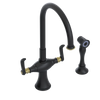 Rubinet Two Handle Single Hole Kitchen Set with Hand Spray Matt Black