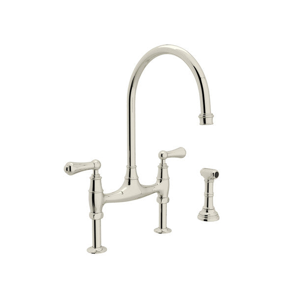 Perrin & Rowe Georgian Era Bridge Kitchen Faucet With Side Spray