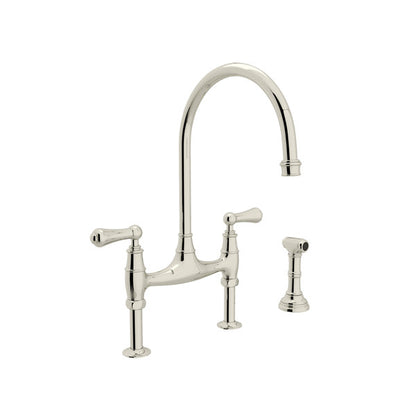 Perrin & Rowe Georgian Era Bridge Kitchen Faucet With Side Spray
