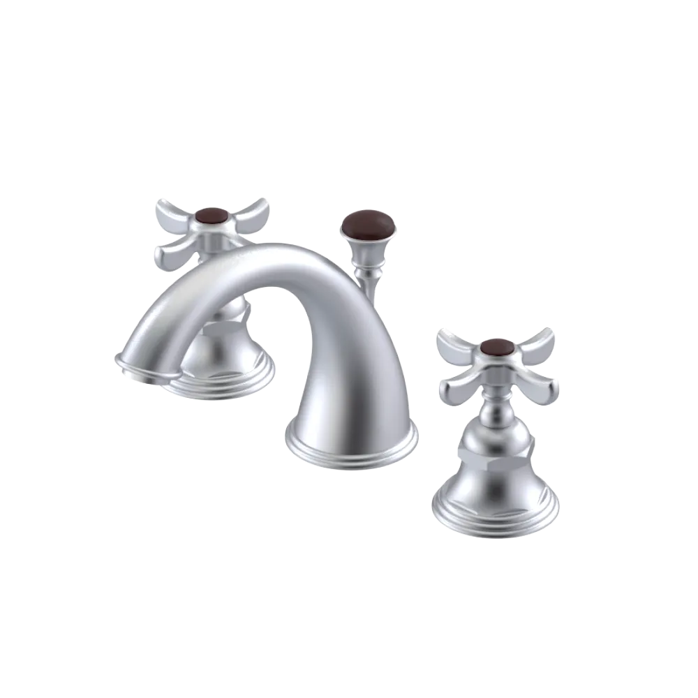Rubinet Widespread Lav. Set. (less drain) Satin Chrome