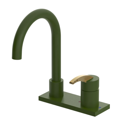Rubinet 4" Centre Single Control Lav. Set. (less drain) Green Envy