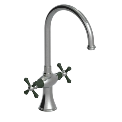 Rubinet Two Handle Single Hole Kitchen Set Satin Nickel