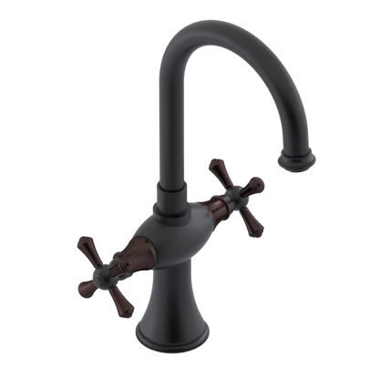 Rubinet Single Hole Dual Handle Lav. Set. (less drain) Matt Black