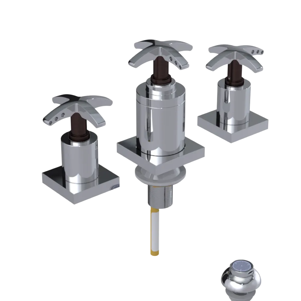 Rubinet Bidet Fitting with Spray, Diverter, and Vacuum Breaker (less drain) Chrome