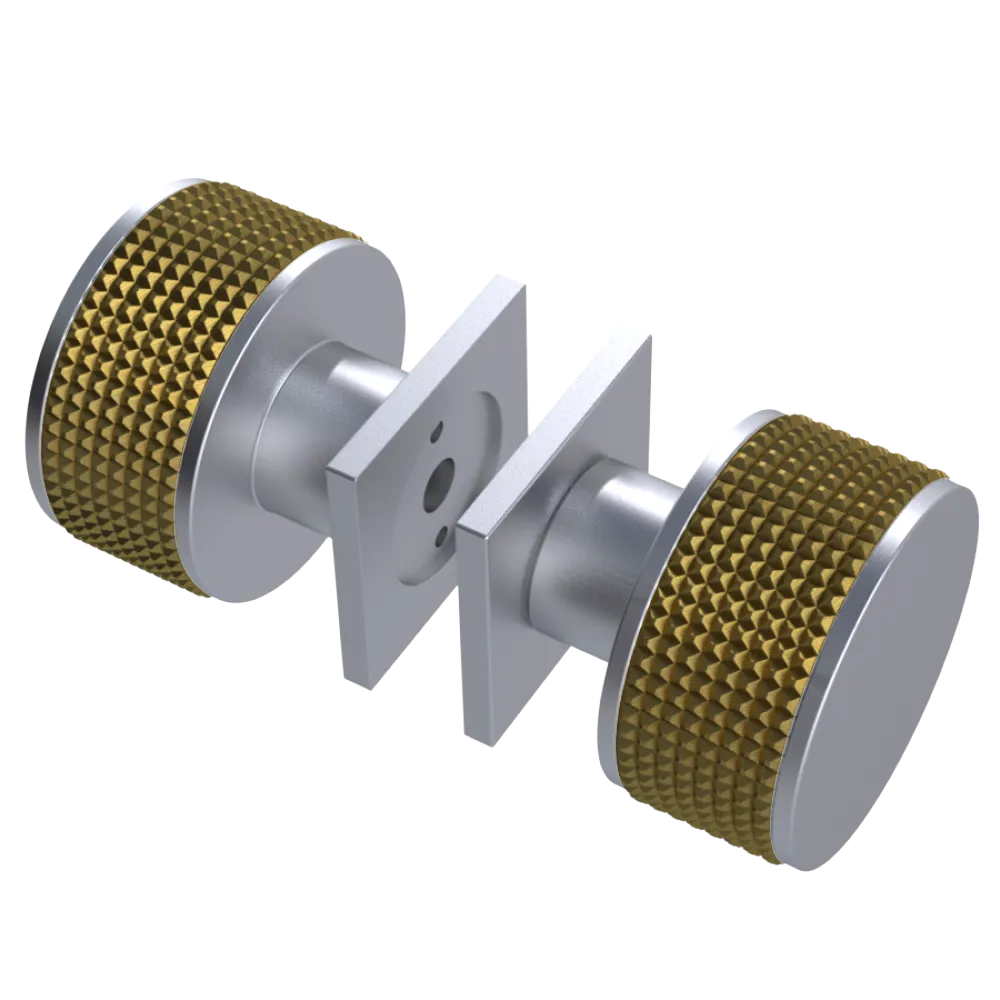 Rubinet Shower Door Knob (set) Satin Chrome
