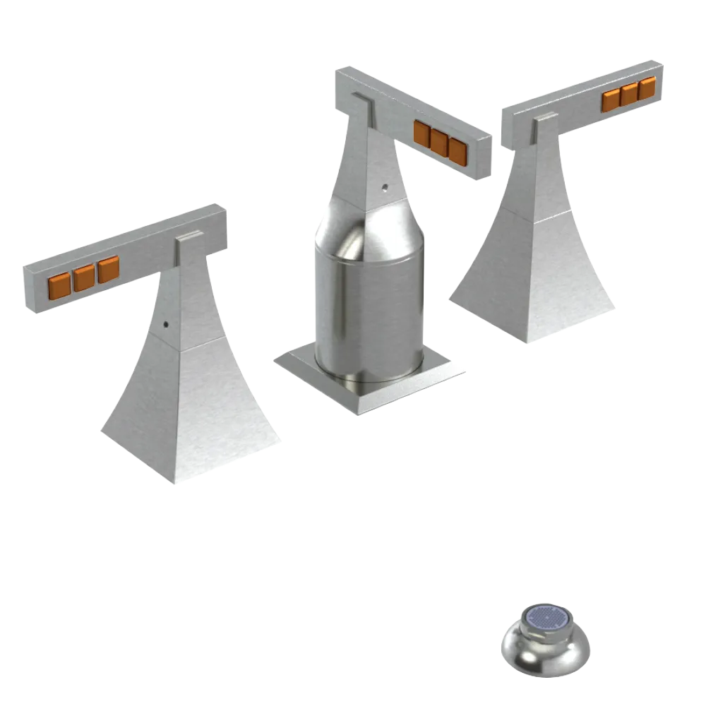 Rubinet Bidet Fitting with Spray, Diverter, and Vacum Breaker (Less Drain) Satin Nickel