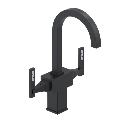 Rubinet Single Hole Dual Handle Lav. Set. (less drain) Matt Black