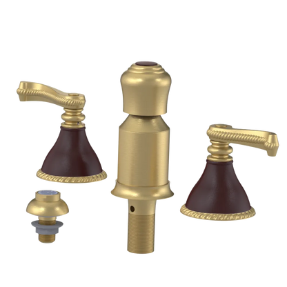 Rubinet Bidet Fitting with Spray, Diverter, and Vacum Breaker (Less Drain) Satin Brass
