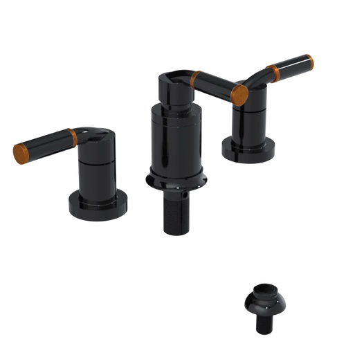 Rubinet Bidet Fitting with Spray, Diverter, and Vacuum Breaker (less drain) Black