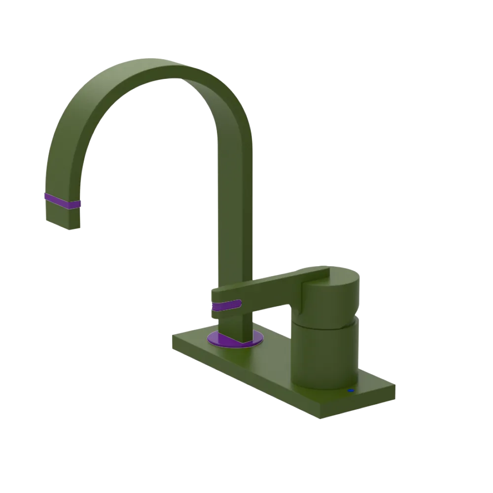 Rubinet 4" Centre Single Control Lav. Set (less drain) Green Envy