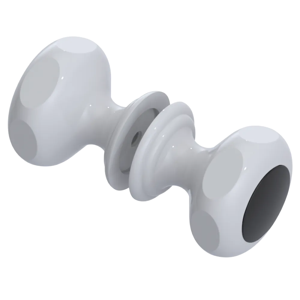 Rubinet Shower Door Knob (set) White