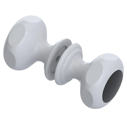 Rubinet Shower Door Knob (set) White
