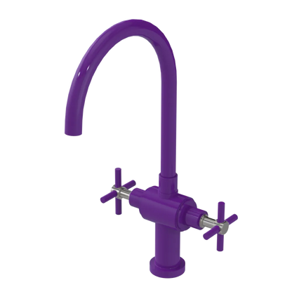 Rubinet Two Handle Single Hole Kitchen Set with LaSalle Spout Purple Haze