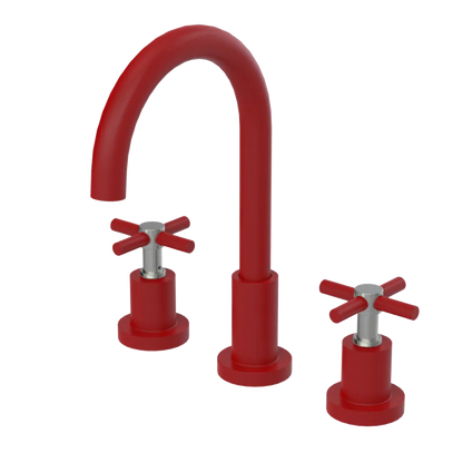 Rubinet Widespread Kitchen Set with LaSalle Spout Maroon