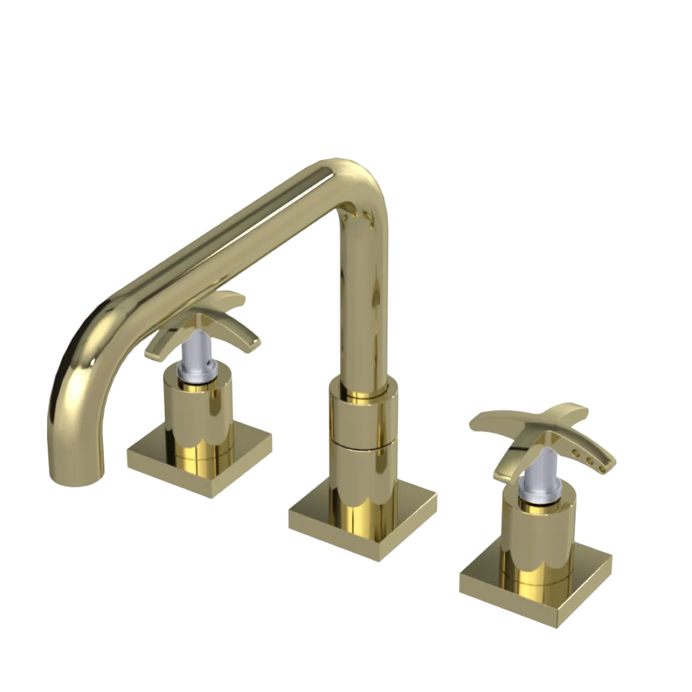Rubinet Widespread Kitchen Set with Genesis Spout Gold