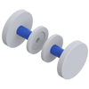 Rubinet Shower Door Knob (set) Matt White