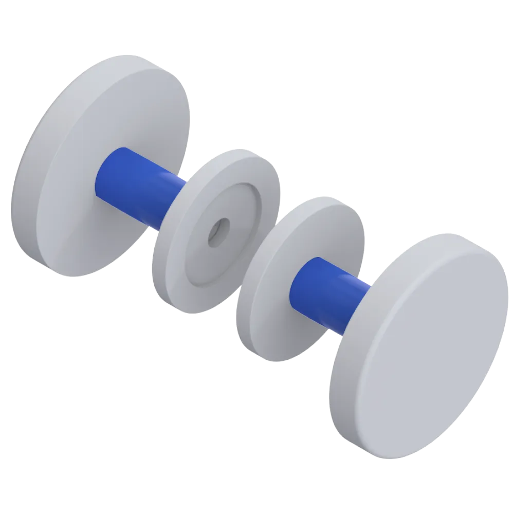 Rubinet Shower Door Knob (set) Matt White