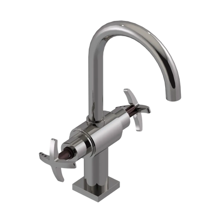 Rubinet Single Hole Dual Handle Lav. Set. (less drain) Polished Nickel