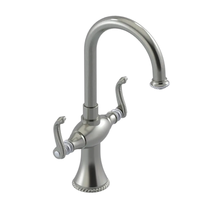 Rubinet Single Hole Dual Handle Lav. Set. (less drain) Satin Nickel