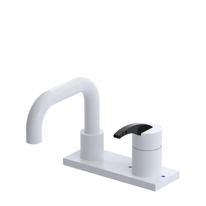 Rubinet 4" Centre Single Control Lav. Set. with Genesis spout (less drain) White