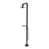 Rubinet Pressure Balance Outdoor Shower with Foot Rinse & 10" Shower Head (with shelf) - 304 Stainless Steel Black