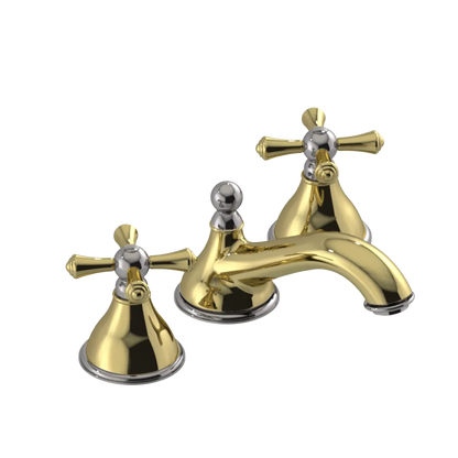 Rubinet Widespread Lav. Set. (less drain) Natural Brass