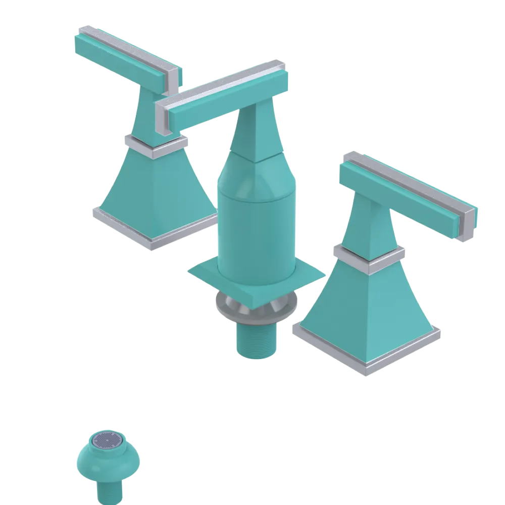 Rubinet Bidet Fitting with Spray, Diverter, and Vacum Breaker (Less Drain) Aqua