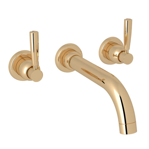 Perrin & Rowe Holborn Wall Mount 3-Hole Tubular Spout Tub Set - With Metal Lever Handle.3331LS