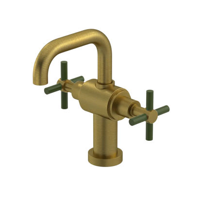 Rubinet Single Hole Dual Handle Lav. Set. (less drain) Antique Brass Matt