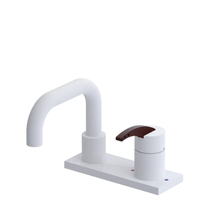 Rubinet 4" Centre Single Control Lav. Set. with Genesis spout (less drain) Matt White