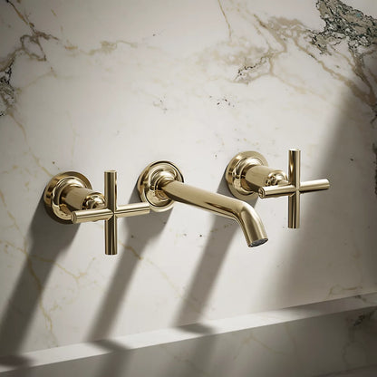 Purist® Wall-mount bathroom sink faucet trim with Cross handles, 1.2 gpm