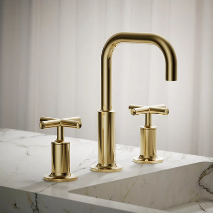 Purist® Widespread bathroom sink faucet with Cross handles, 1.2 gpm
