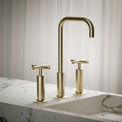 Purist® Widespread bathroom sink faucet with Cross handles, 1.2 gpm