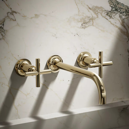 Purist® Wall-mount bathroom sink faucet trim with Cross handles, 1.2 gpm