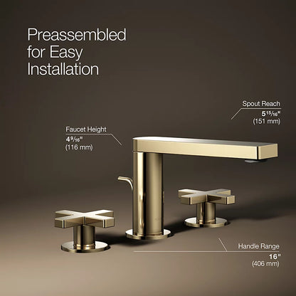 Composed® Widespread bathroom sink faucet with Cross handles, 1.2 gpm