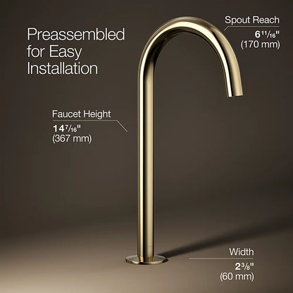 Components® Bathroom sink faucet spout with Tube design, 1.2 gpm