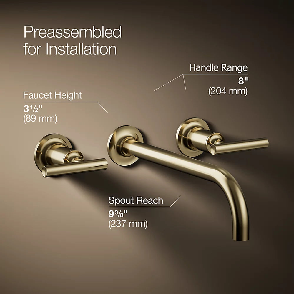 Purist® Wall-mount bathroom sink faucet trim with Lever handles, 1.2 gpm