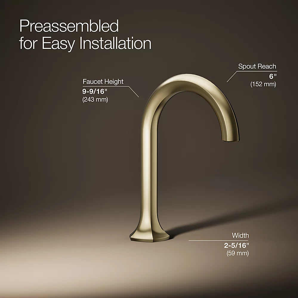 Occasion® Bathroom sink faucet spout with Cane design, 0.5 gpm