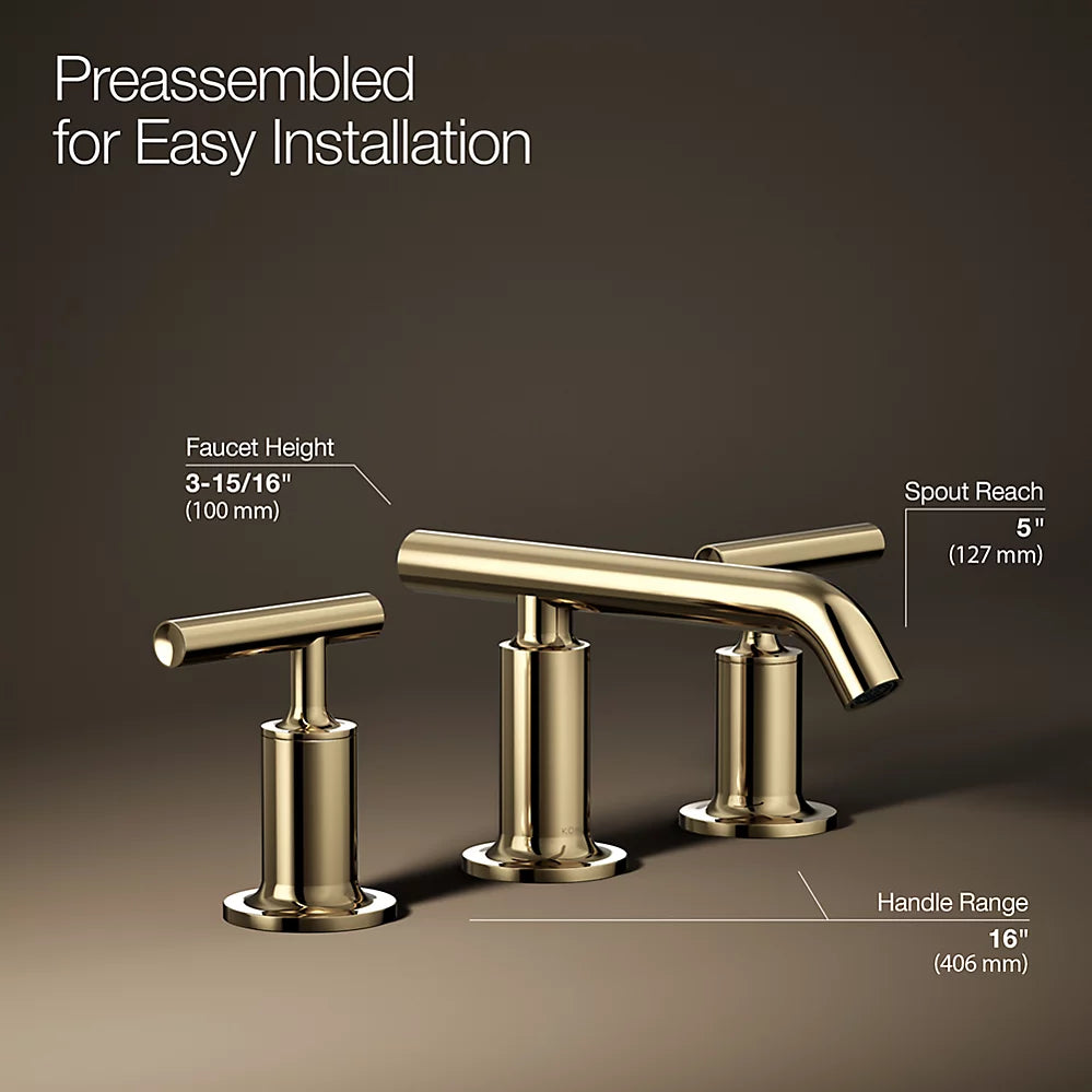 Purist® Widespread bathroom sink faucet with Lever handles, 1.2 gpm