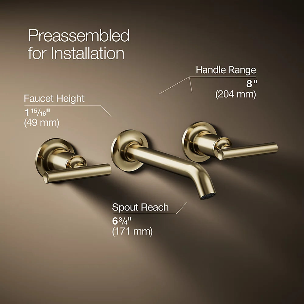 Purist® Wall-mount bathroom sink faucet trim with Lever handles, 1.2 gpm
