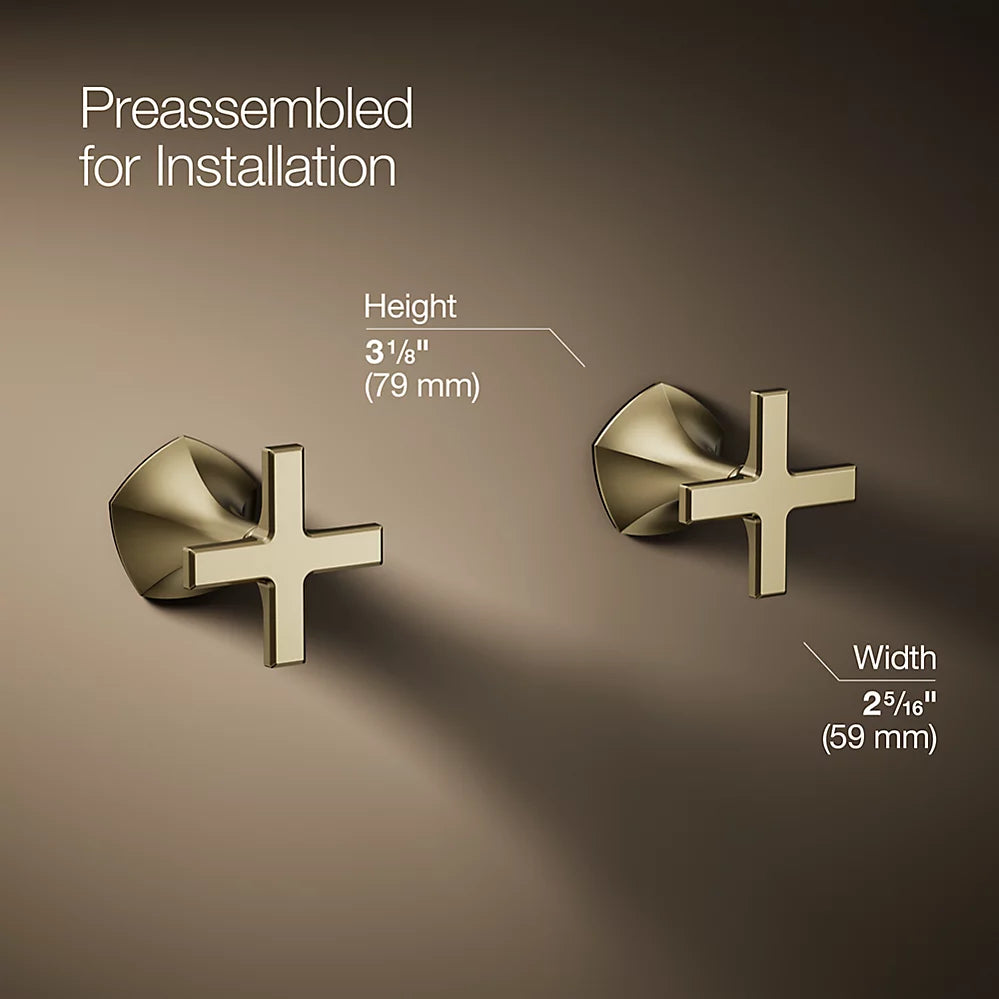 Occasion® Wall-mount bathroom sink faucet Cross handle trim, 1.2 gpm