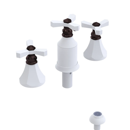 Rubinet Bidet Fitting with Spray, Diverter, and Vacum Breaker (Less Drain) Matt White