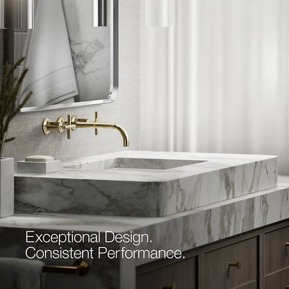 Purist® Wall-mount bathroom sink faucet trim with Cross handles, 1.2 gpm