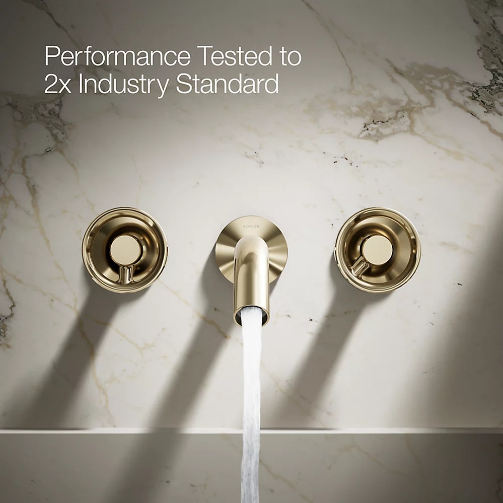 Components® Wall-mount bathroom sink faucet Industrial handle trim